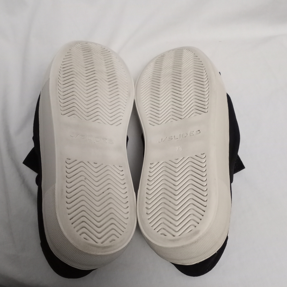 J SLIDES Black Suede w/Bow on Top Sneakers - Picture 7 of 8